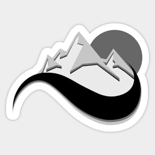 mountain flow monochrome Sticker